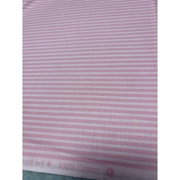 Pink & Pink Striped Cotton Fabric by Ro Gregg 19" x 36" Quilting Sewing Material - Picture 2 of 6